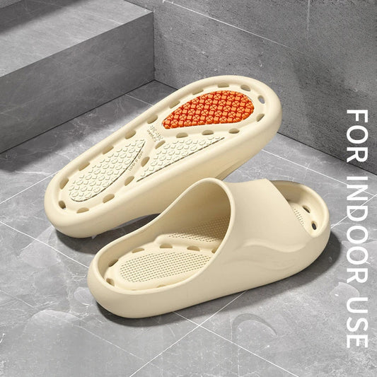 Anti-Slip Bathroom Slippers Women Men Quick Dry Drainage Holes Soft EVA Thick Platform Shower Slides